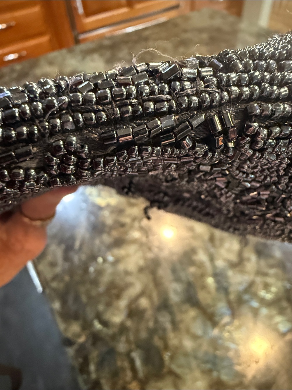 Vintage Blue Beaded Evening Bag - Picture 12 of 14
